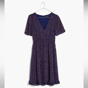 Madewell Women’s Flutter-Sleeve Ruffle-Hem Dress in Sugar Dot, Wedding Guest